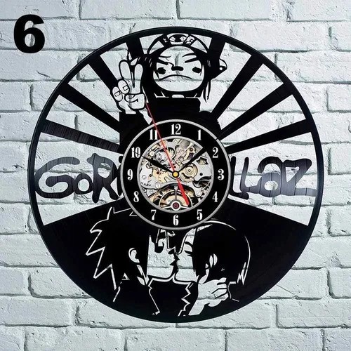 Gorillaz 06 - Relógio Disco De Vinil Decoração