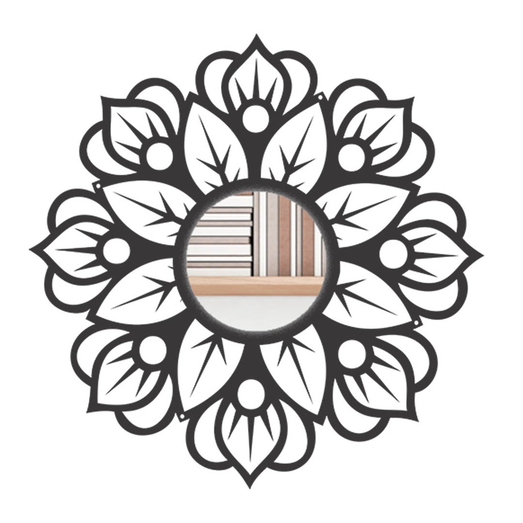 Espelho Mandala Floresta MDF Decorativo 30x30cm Decoração Moderna Casa Sala Quarto Corredor Hotel