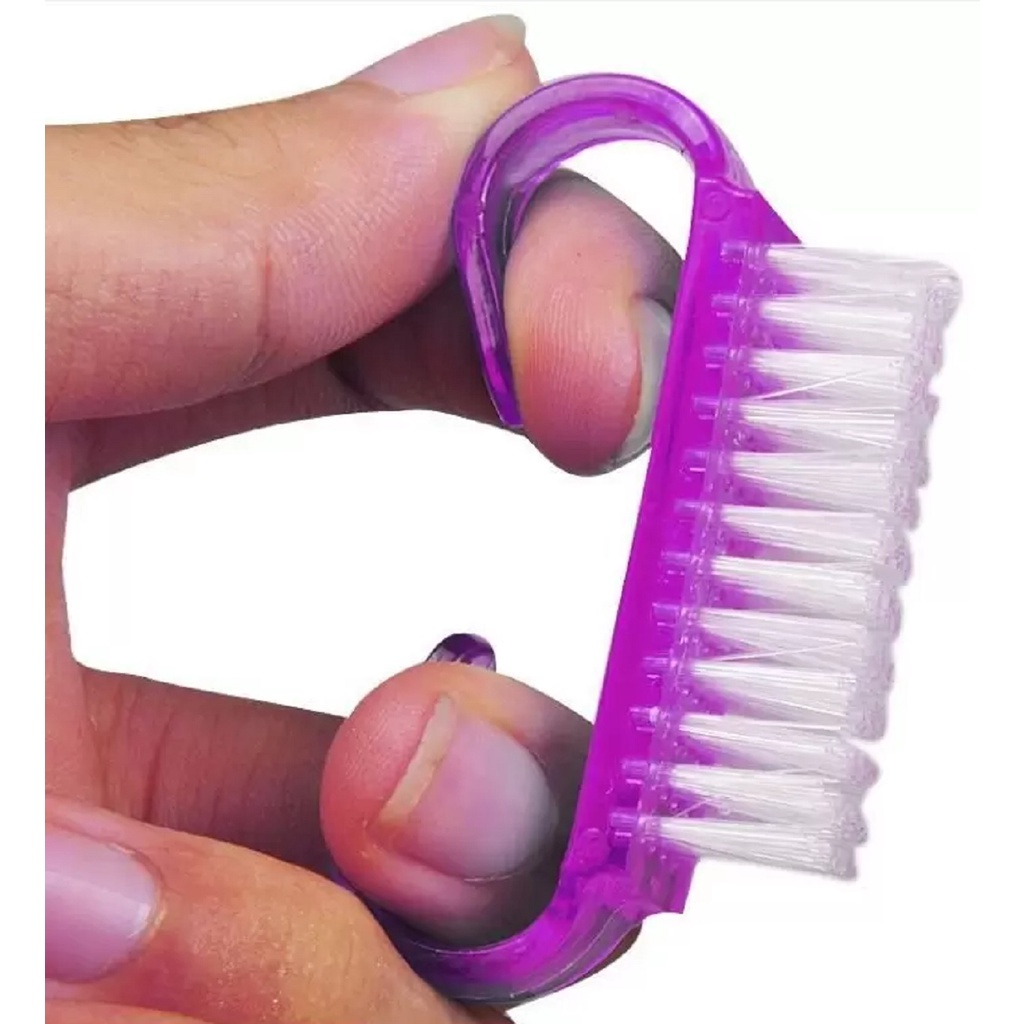 Kit 2 Escovinhas De Unha Para Limpeza De Unha Manicure com Cabo Anatômico Prática e Higiênica