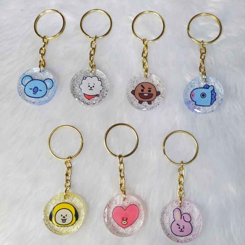 BTS BT21 | Chaveiro de Resina Transparente | Shopee Brasil