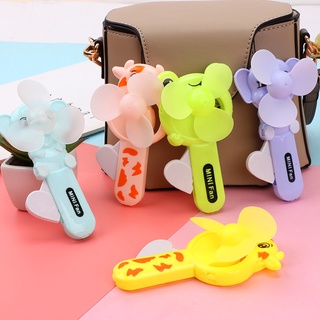 Mini Ventilador De Mão Portátil Com Desenho De Urso E Frutas