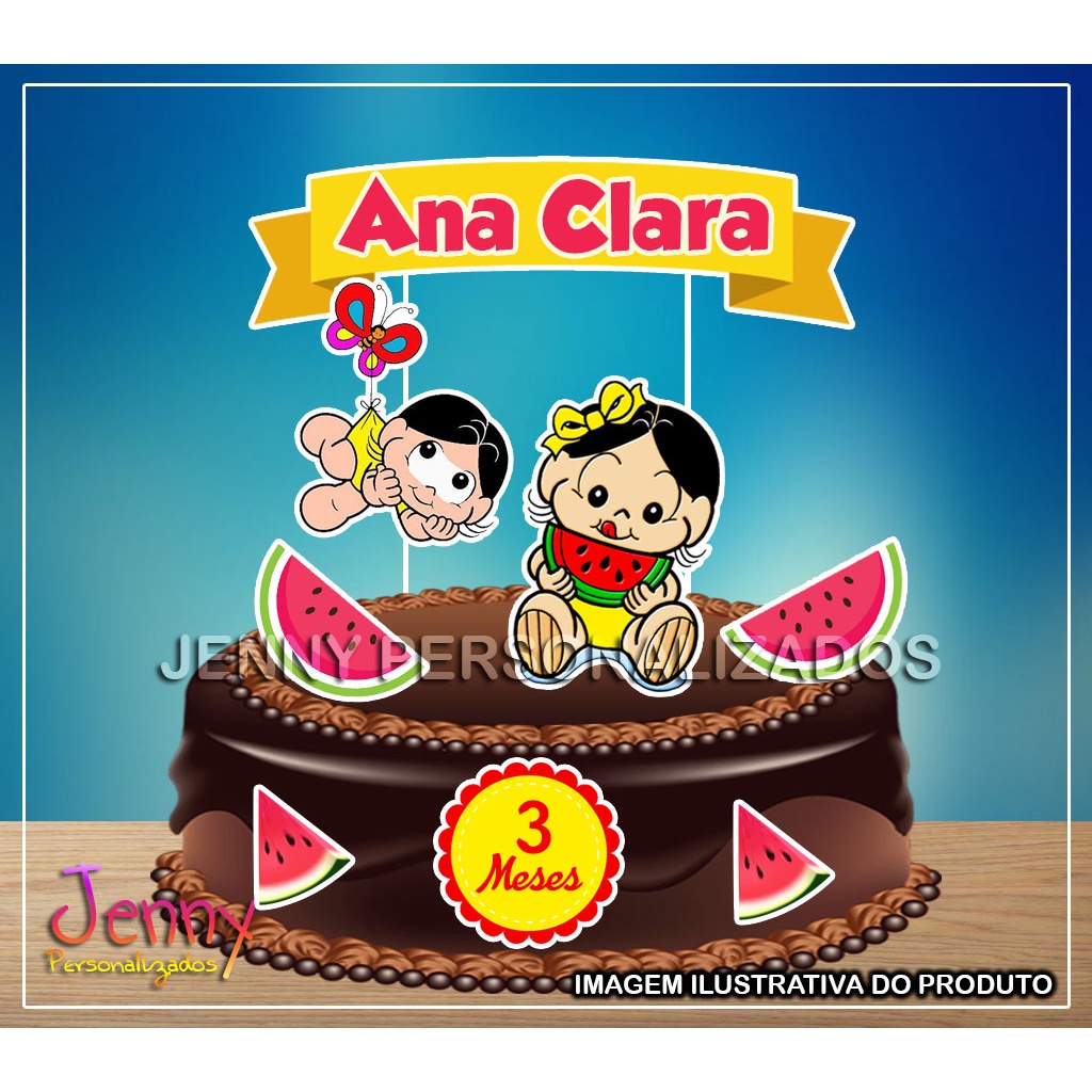 Topo Topper de bolo Magali Personalizado 4