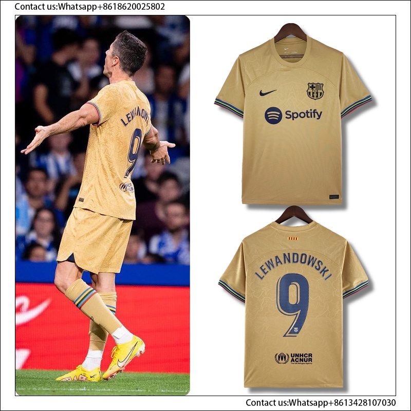 2022-2023 Barcelona Away Shirt (LEWANDOWSKI 9)