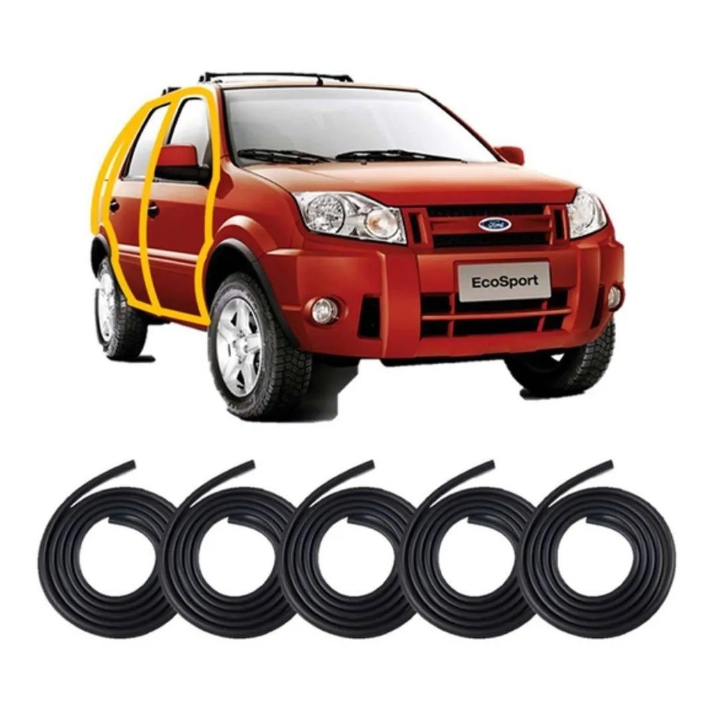 Kit 4 borrachas de porta + borracha do porta malas Ecosport 1993 1994 1995 1996 1997 1998 1999 2000 2001 2002 2003 2004 2005 2006 2007 2008 2009 2010 2011 2012 em Oferta na Shopee