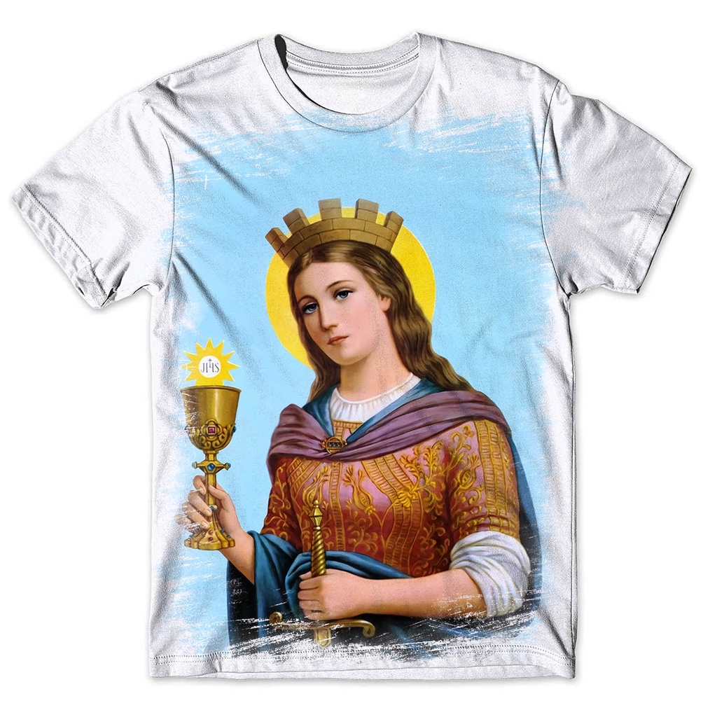 Camisa Camiseta Masculina Católica Santa Bárbara