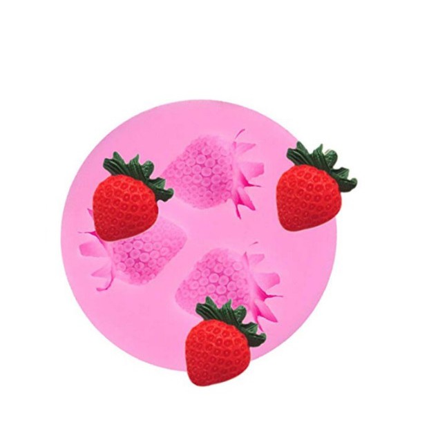 Molde de Silicone Mini Morangos para Artesanato e Confeitaria apliques de moranguinhos mini
