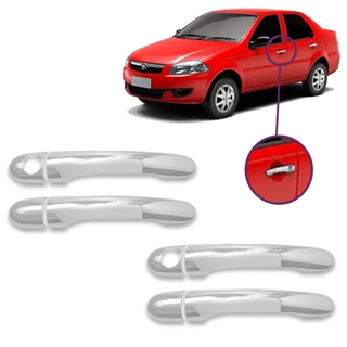 Jogo Maçanetas Fiat: Grand Siena 2012-2021/ Mobi 2016-2025/ Palio 2005-2019 - Apliques Cromados em Oferta na Shopee