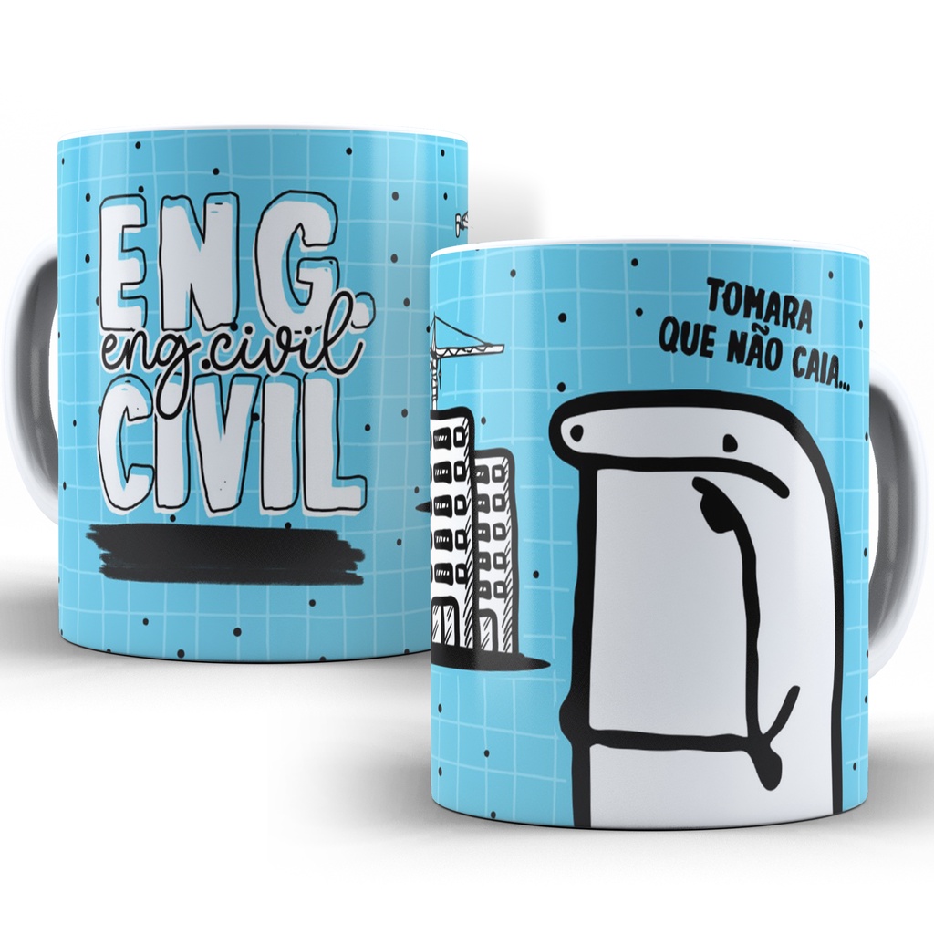 Caneca Engenharia Civil Flork Meme Profissões