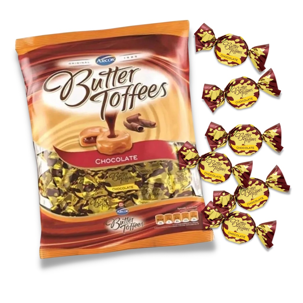 Pacote Bala Recheada Butter Toffees Chocolate - 500g - Arcor | Shopee ...