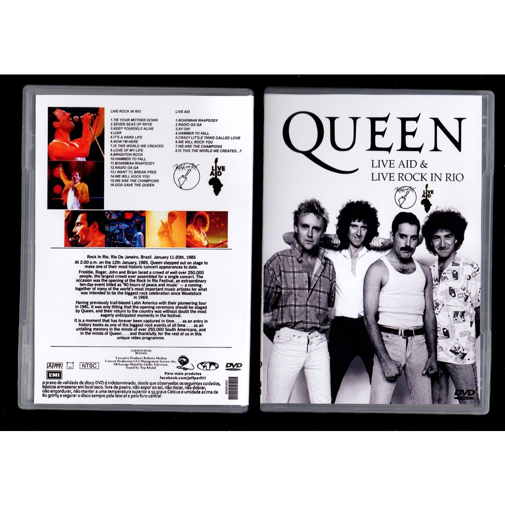 DVD QUEEN - LIVE AID & LIVE ROCK IN RIO | Shopee Brasil