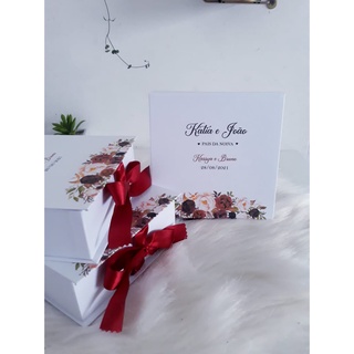 Kit 04 CAIXAS CONVITE PARA PADRINHOS DE CASAMENTO 15X15X5CM