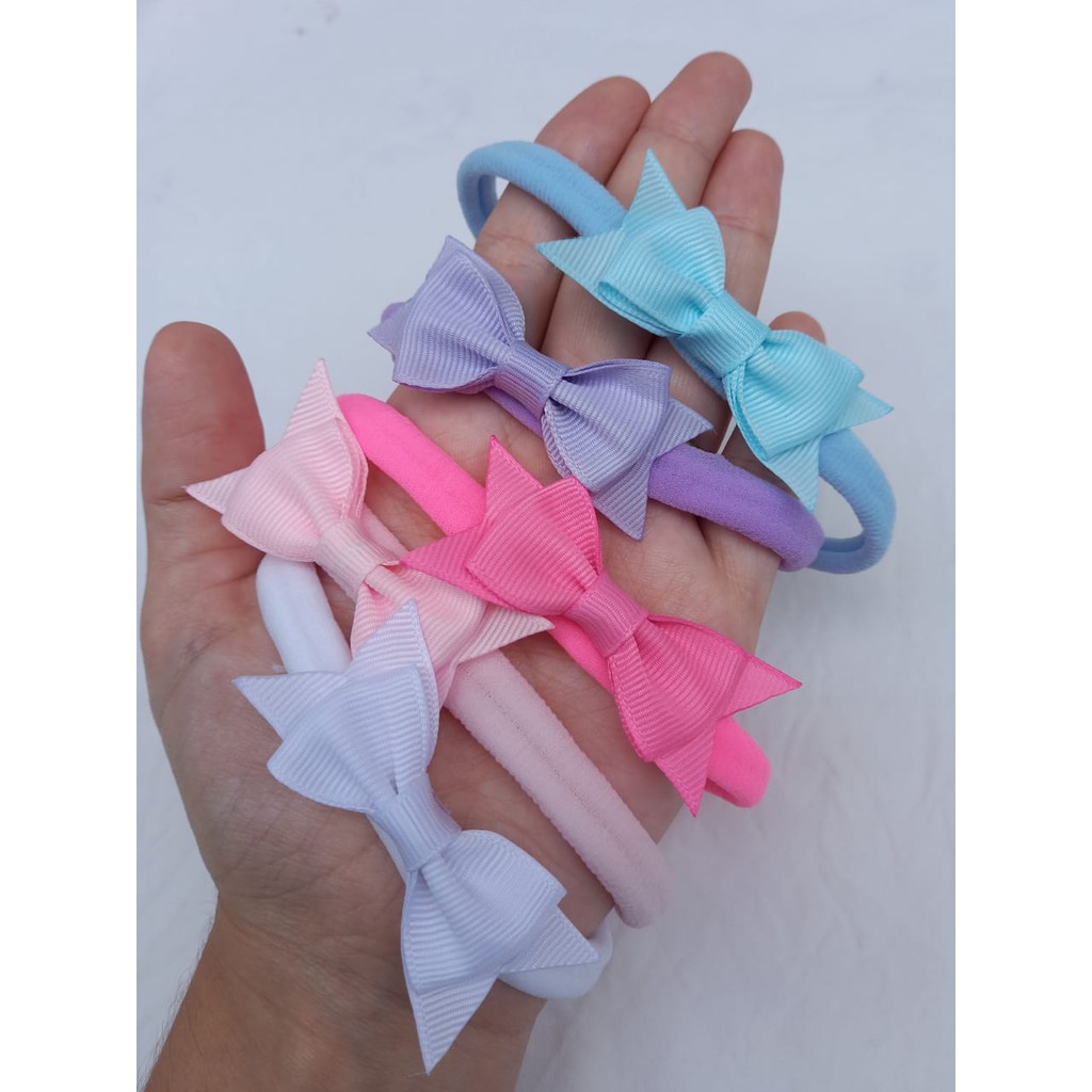 Kit 6 Faixas  De Bebe RN De Gorgurão Com Meia De Seda
