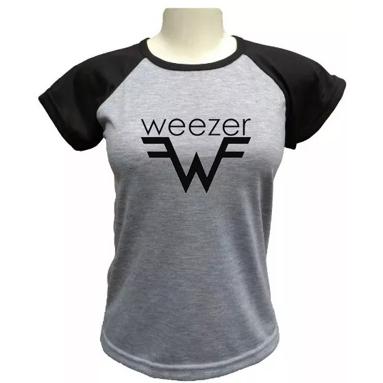 Camiseta Babylook Weezer em Oferta na Shopee