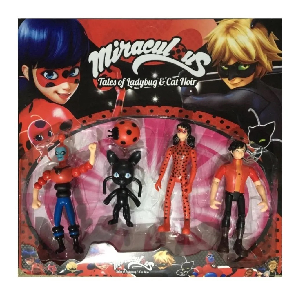 Kit Brinquedo infantil Cartela Com 4 Personagens Miraculous | Shopee Brasil