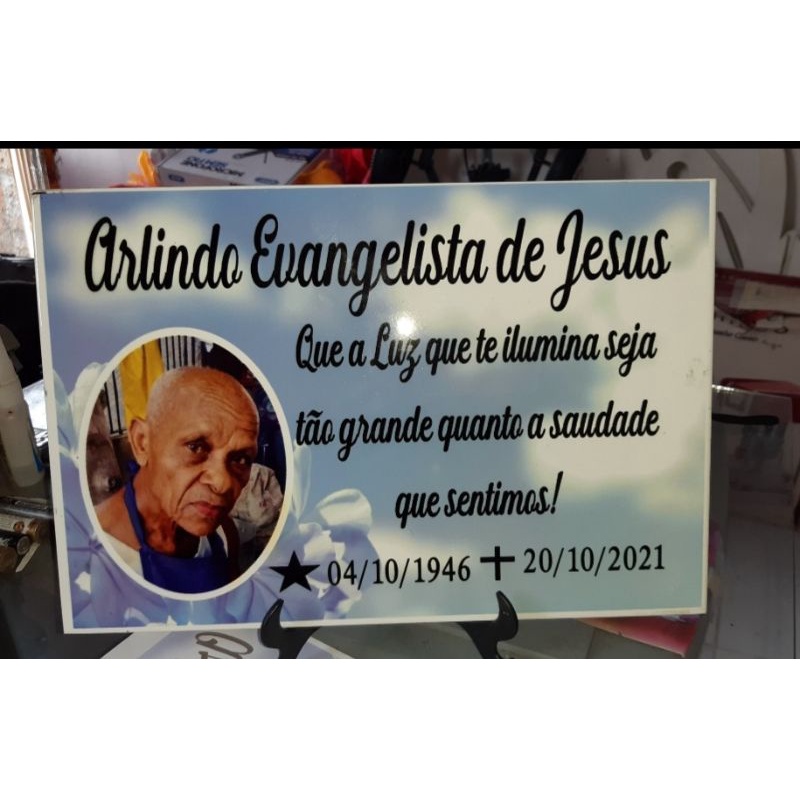 Placa Lapide Azulejo Para Tumulo X Shopee Brasil