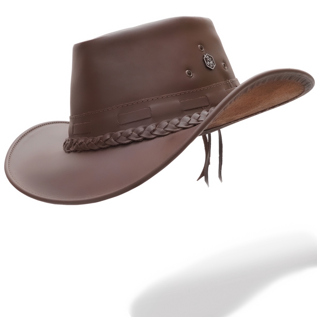 Chapéu Masculino E Feminino Pescador Texano Country Cowboy Festa De Peão Rodeio Couro Legítimo