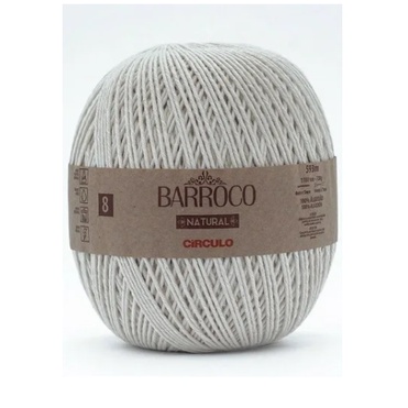 Kit 4 Barbante Cru Barroco Natural N°8 700g Circulo - 593 metros - Para Crochê, Tricô, Macramê, Amigurumi, Tear e Artesanato