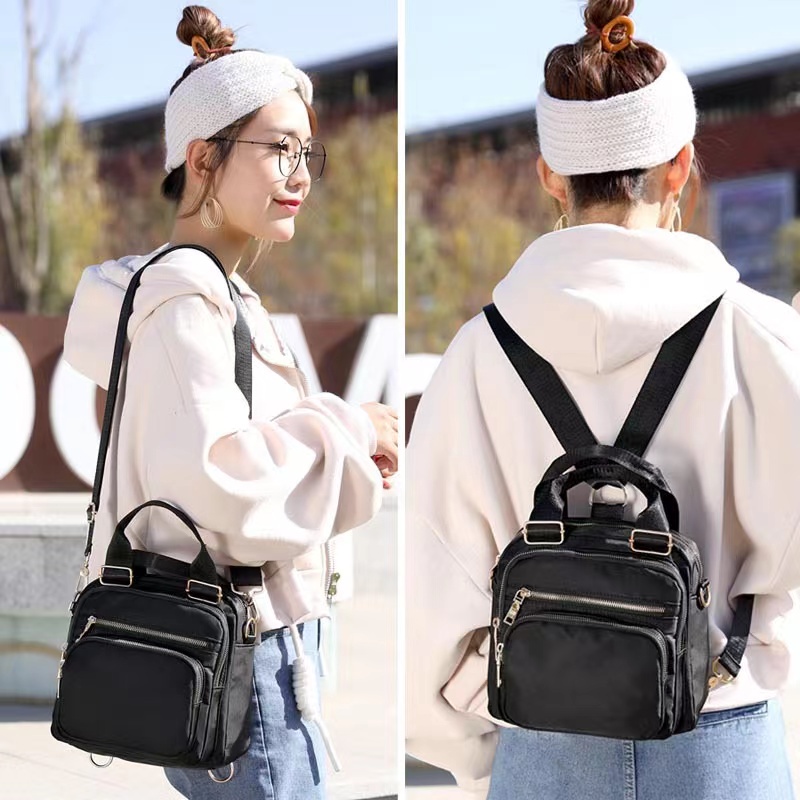Bolsa Mochila Feminina Impermeavel Nylon Transversal De Mao