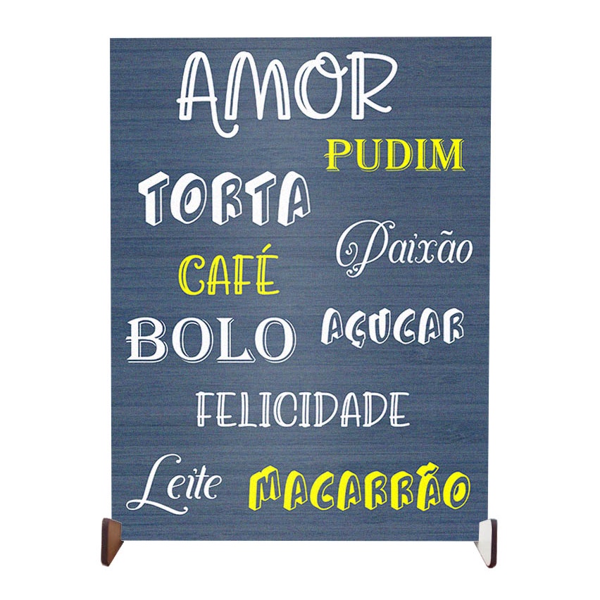 plaquinha decorativa cinza personalizada para enfeite cozinha
