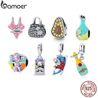 Bamoer Verão Série Charme 100% Prata Esterlina 925 Fit Pulseira Diy Fazer Jóias Acessórios De Moda