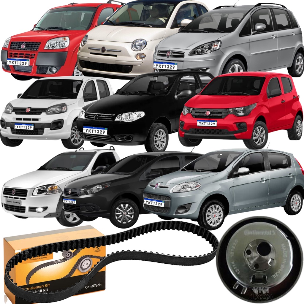 Kit Correia Dentada + Tensor Contitech Doblo 1.4 8v Fire 2009 2010 2011 2012 2013 2014 2015 2016 Fiat 500 Grand Siena 2017 2018 Idea Mobi Novo Uno Palio Strada em Oferta na Shopee
