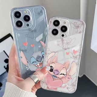 Para iPhone 13 Pro Max 14 12 11 XR 8 7 SE 2022 Casal Bonito Ponto Transparente TPU Gel Capa Air Cushion Quadrada Borda Antiqueda