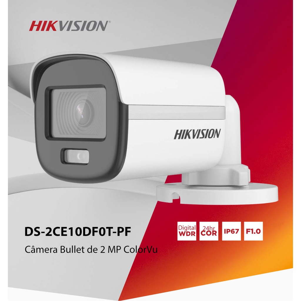 CAMERA BULLET HIKVISION DS2CE10DF0TPF 2MP 2.8MM COLORVU