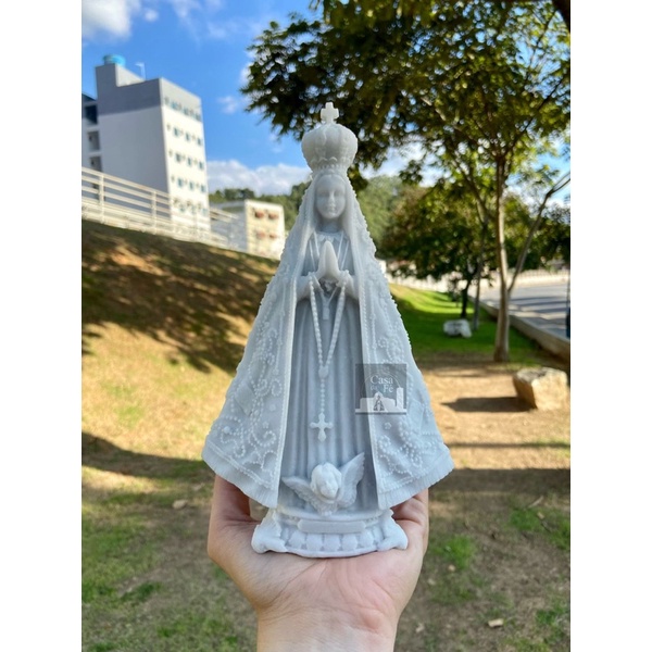 Imagem Nossa Senhora Aparecida Em Pó De Mármore - 25cm