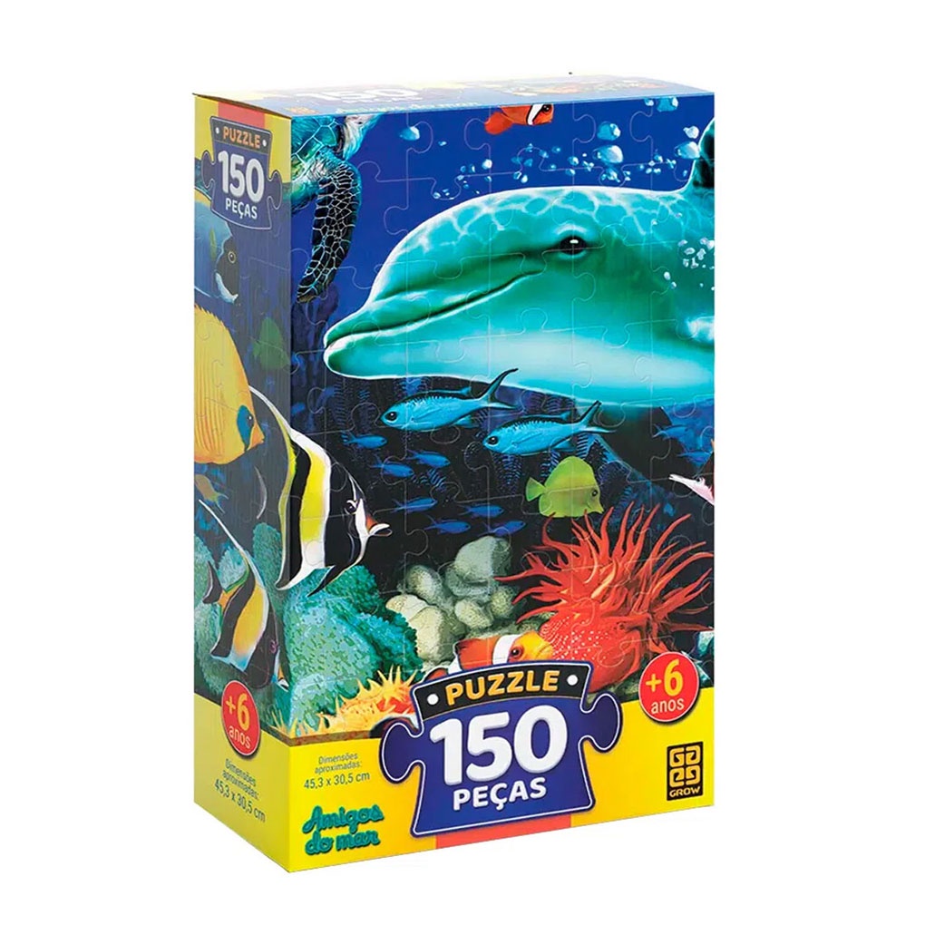 Quebra Cabeça 150 Peças Amigos do Mar 03471 - Grow em Oferta na Shopee