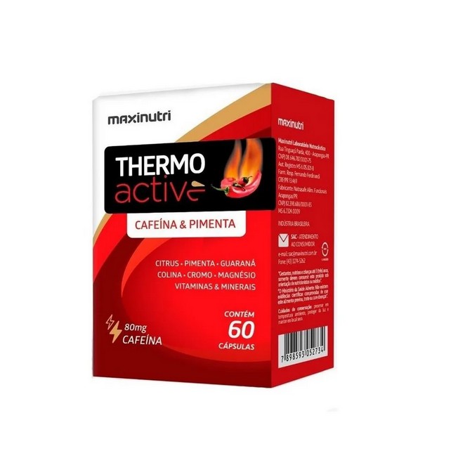 Thermo Active Cafeína & Pimenta 60 Cápsulas Maxinutri