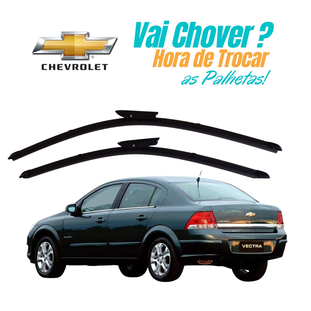 Par De Palhetas para Limpador de Parabrisa Dianteiro Vectra Elite Elegance 2007 á 2019 em Oferta na Shopee