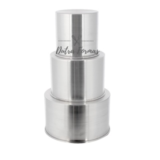 Formas Para Bolo Redonda 15 cm Altura Kit 3 Peças 15 20 E 25