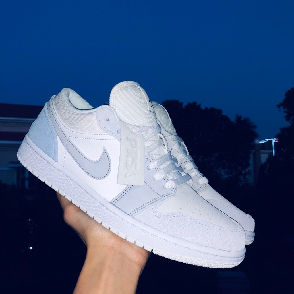 Tenis Branco Nike Air Jordan 1 Low Paris Misthy Azul E Cinza Claro Para Masculino E Mulheres Shopee Brasil