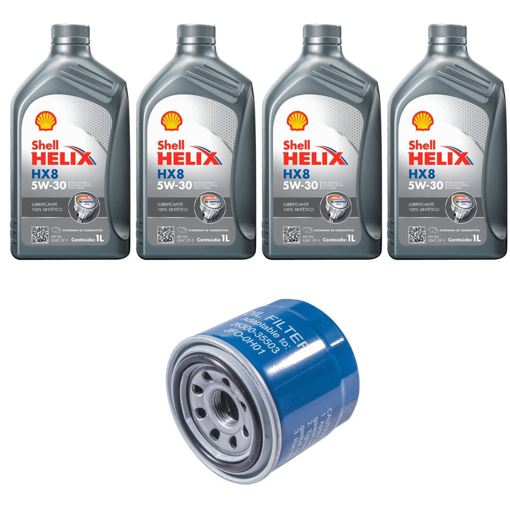 Kit Revisão Troca De Óleo Hyundai Elantra 1.8 16v Shell 5w30