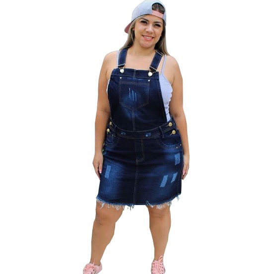 saia jeans plus size curta