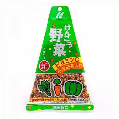 Furikake Verduras e Legumes Tempero Pronto para Arroz Japones Triângulo Importado Urashima 30g - Three Foods Distribuidora