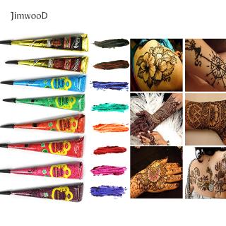 bodyTattoo Paste Black Brown Red White Henna Cones Temporary Tattoo Body Art Sticker Mehndi Body Paint Cfa038