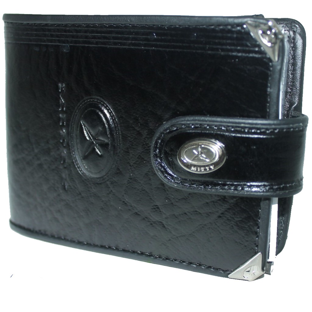 Carteira Masculina Grande - Couro Legítimo - Cheque - Mitty M2F - Preta