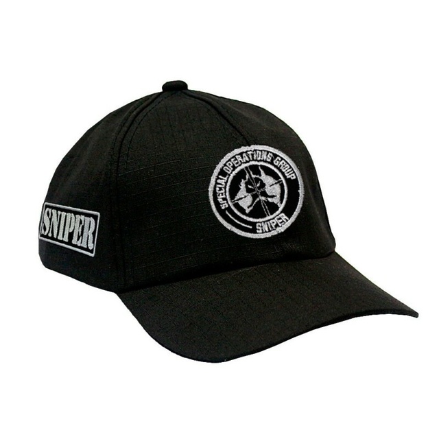 Boné Militar Rip Stop com Patch Aplicado Sniper Preto