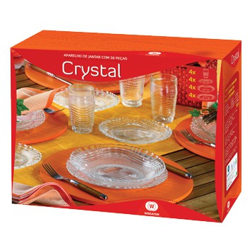 Aparelho De Jantar Crystal 16 Peças Wheaton