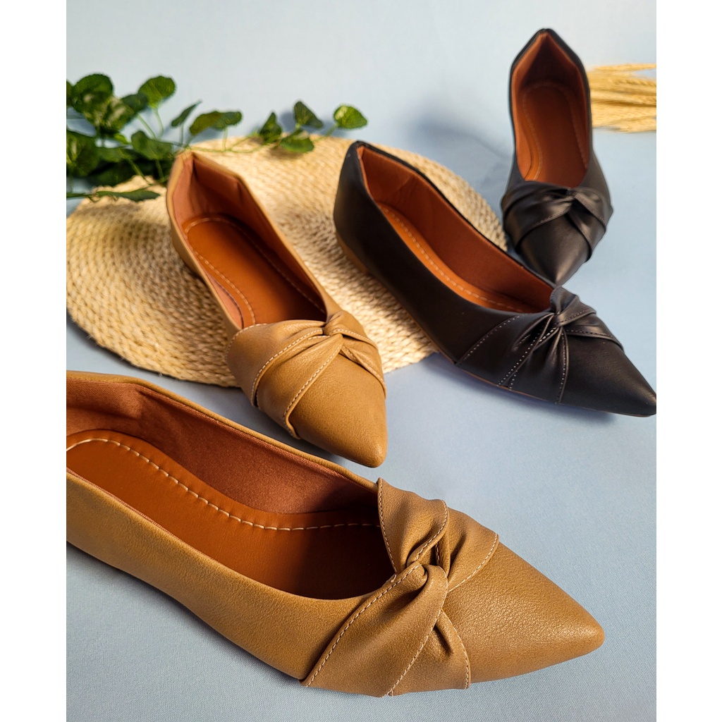 Sapatilha Feminina Bico Fino Sapato Feminino Napa Preta e Nude Rasteirinha Confortável Premium Promoção em Oferta na Shopee