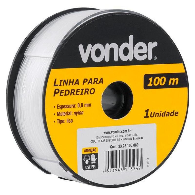 Linha Para Pedreiro Rolo 0,80 X 100 Metros VONDER em Oferta na Shopee