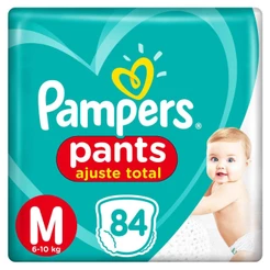 Fralda Pampers Pants Ajuste Total Top Tamanho M com 84 unidades
