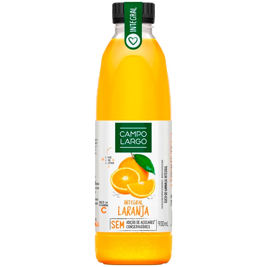 Suco de Laranja Integral Sem Açúcar Campo Largo 900ml | Shopee Brasil