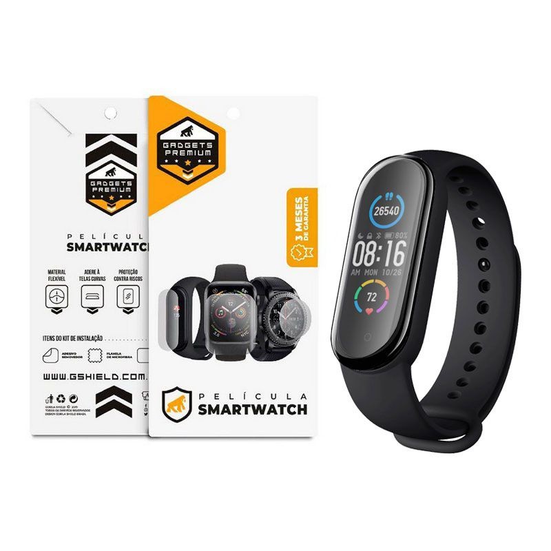 Película De Nano Vidro Com Bordas Pretas Para Xiaomi Mi Band 5 - Gshield