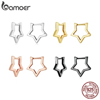 Bamoer Brinco De Argola De Prata S925 Geométrico De Hip Hop/Punk/Joias/Presente