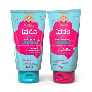 Kit Shampoo e Condicionador Cabelos Lisos Forever Kids