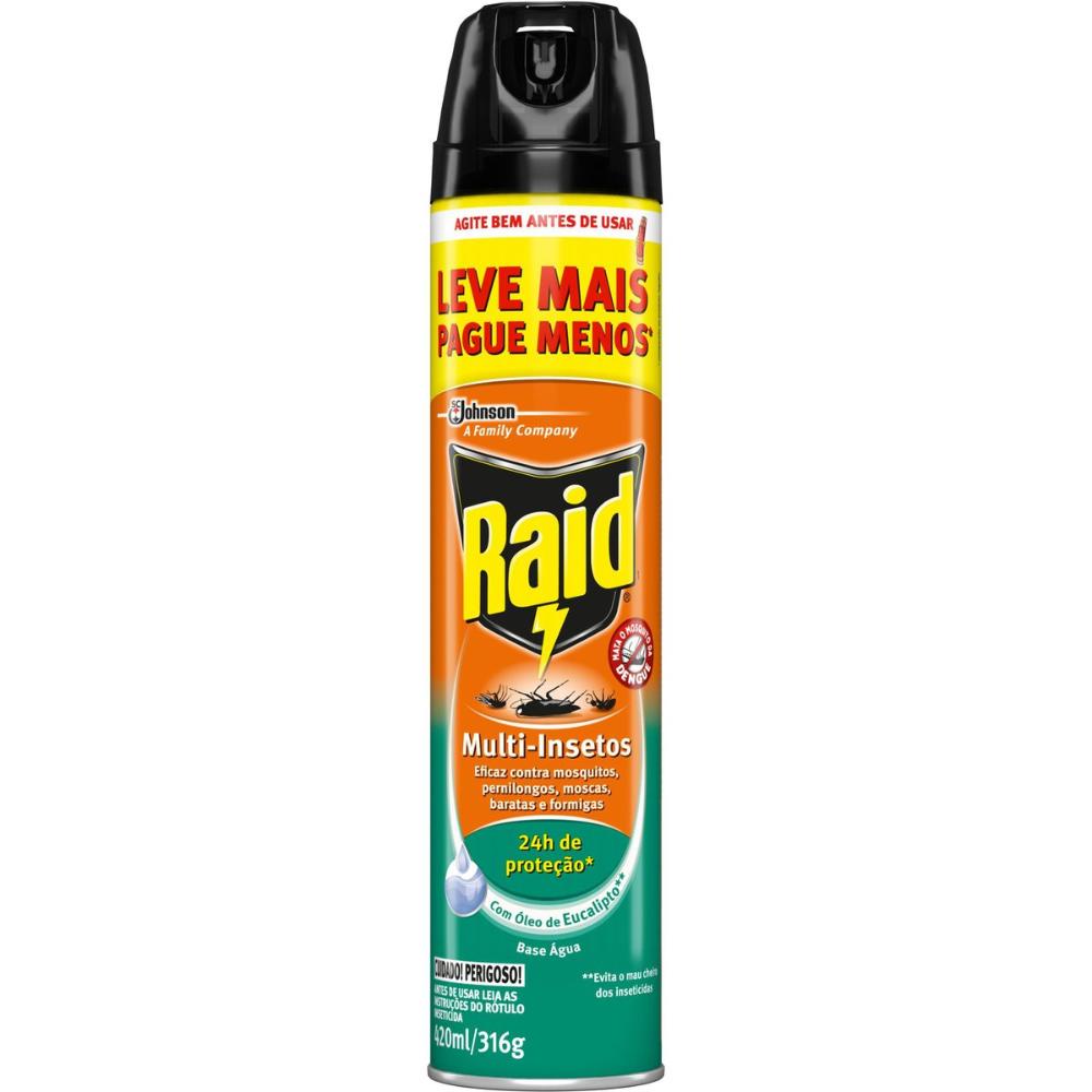 Inseticida Aerossol Raid Multi-Insetos Óleo de Eucalipto 420ml Leve Mais Pague Menos em Oferta na Shopee