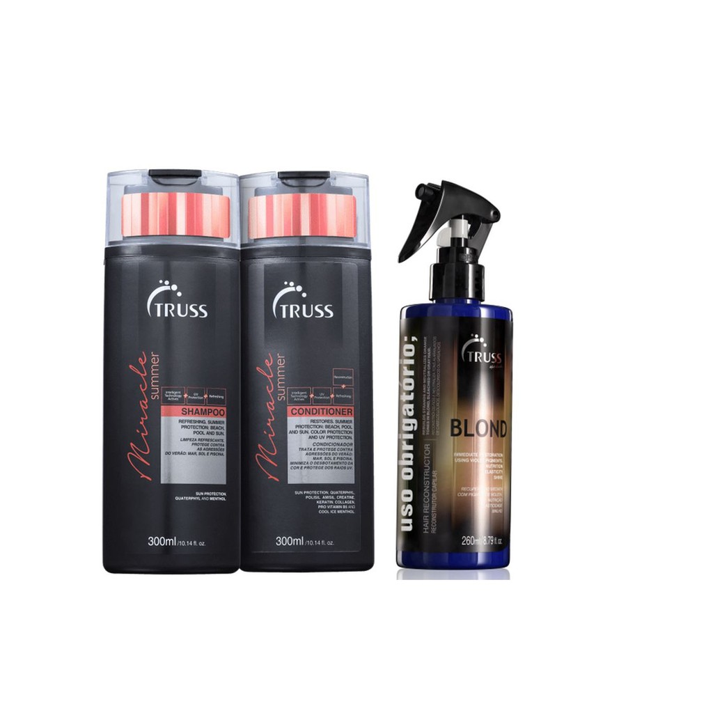 Truss Miracle Summer Shampoo e Condicionador e Uso Obrigatório Blond