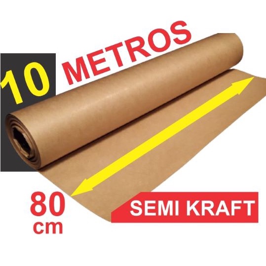 10 METROS DE PAPEL PARDO SEMI-KRAFT C/ 80 cm DE LARGURA, para Moldes e embalagens em Oferta na Shopee